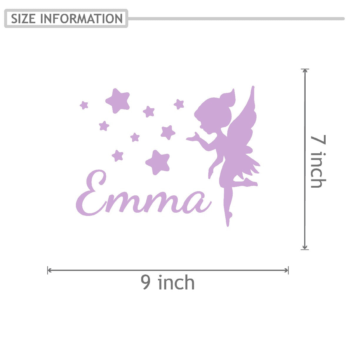 Personalized Name Stickers with Fairy and Stars - Durable Custom Name Stickers for Furniture Laptops - Unique Name Wall Decals for Girls and Boys - Cute Name Decal