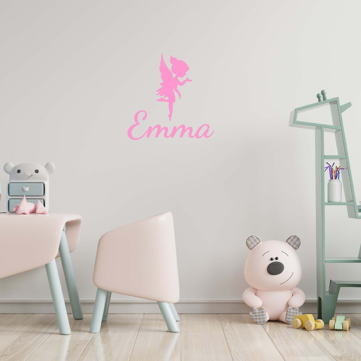 Personalized Name Stickers with Fairy - Fade-Resistant Custom Name Stickers for Kids Bedroom - Lovely Name Decals for Walls Doors Laptops - Cute Name Decal