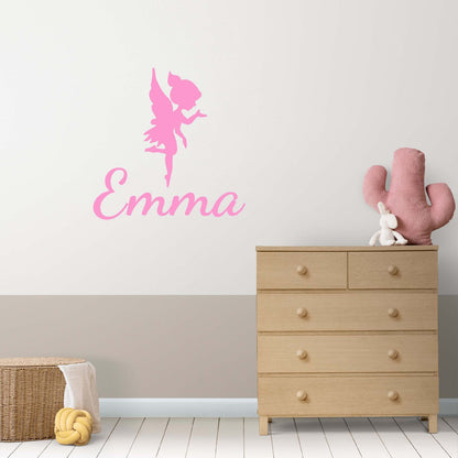 Personalized Name Stickers with Fairy - Fade-Resistant Custom Name Stickers for Kids Bedroom - Lovely Name Decals for Walls Doors Laptops - Cute Name Decal
