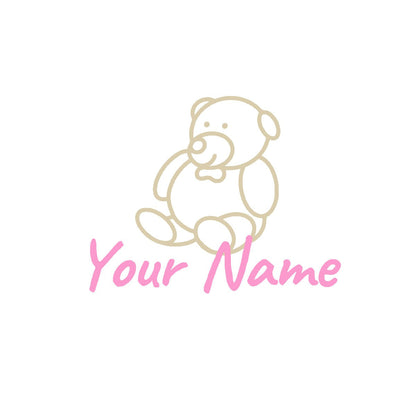 Personalized Name Stickers with Teddy Bear - Easily-Applied Custom Name Stickers for Kids Bedroom Laptop Furniture - Lovely Name Wall Decals for Girls and Boys