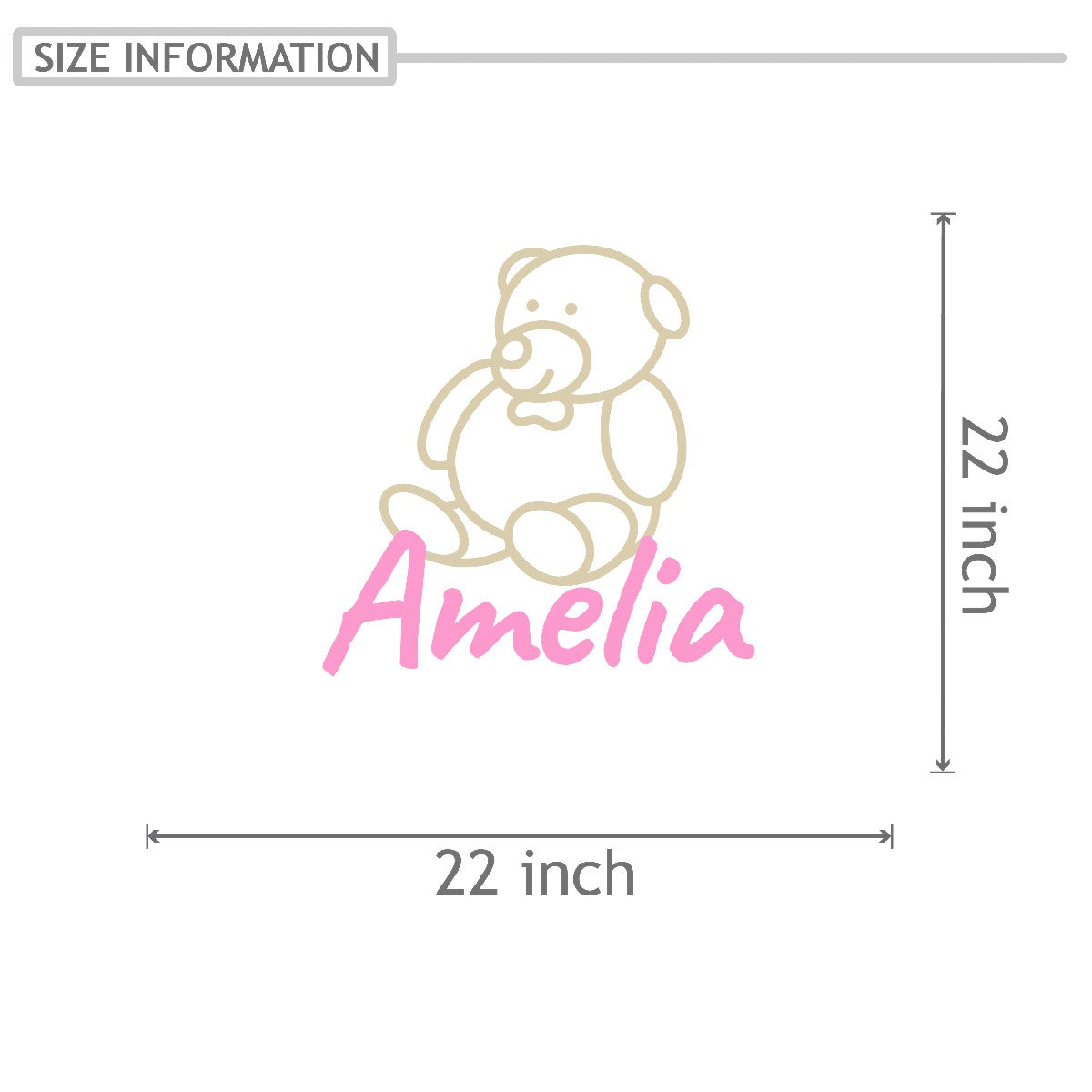 Personalized Name Stickers with Teddy Bear - Easily-Applied Custom Name Stickers for Kids Bedroom Laptop Furniture - Lovely Name Wall Decals for Girls and Boys