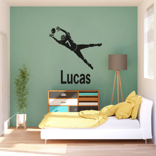 Artistic Football Wall Decal with Player and Ball Design