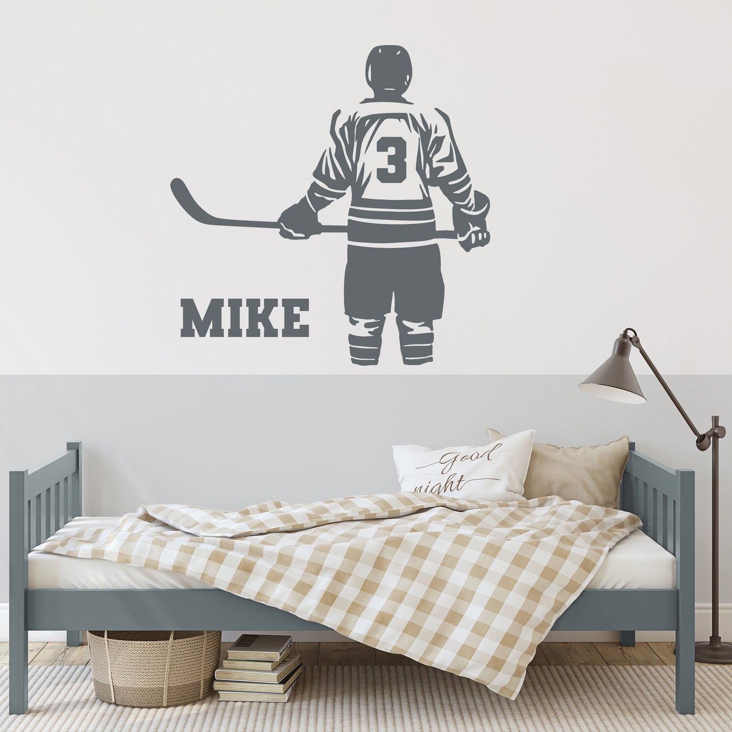 Ice Hockey Wall Decals for Personalized Hockey Room Decor - Hockey Wall Stickers - Hockey Personalized Wall Decal