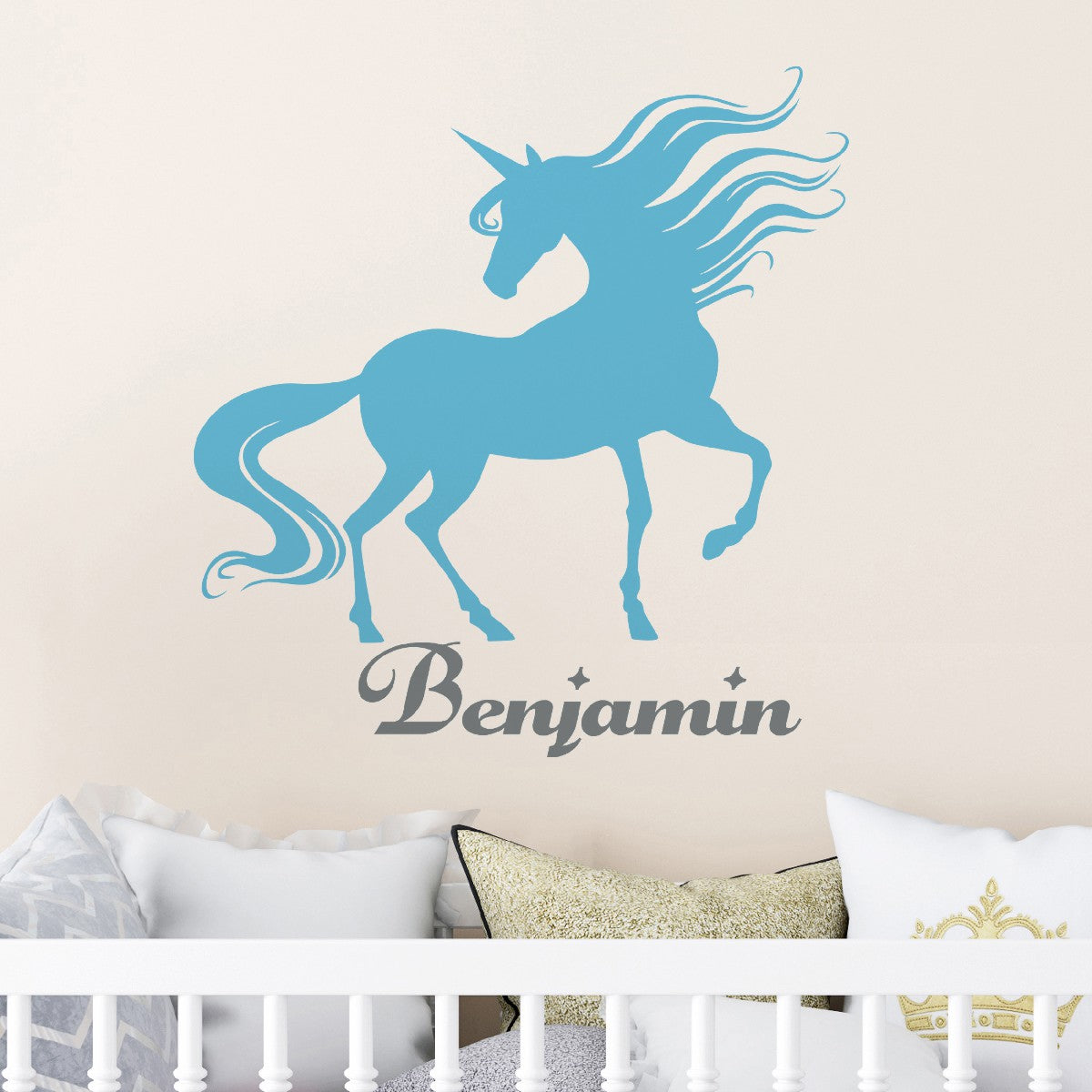 Personalized Unicorn Vinyl Stickers - Featuring Your Child's Name and Whimsical Imagery - Unicorn Room Wall Decor with Custom Monograms