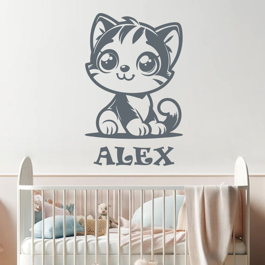Animal Wall Decals - Nursery Wall Decal - Panda Wall Stickers - Personalized Animal Nursery Wall Stickers - Baby Room Wall Decals Name Design 01