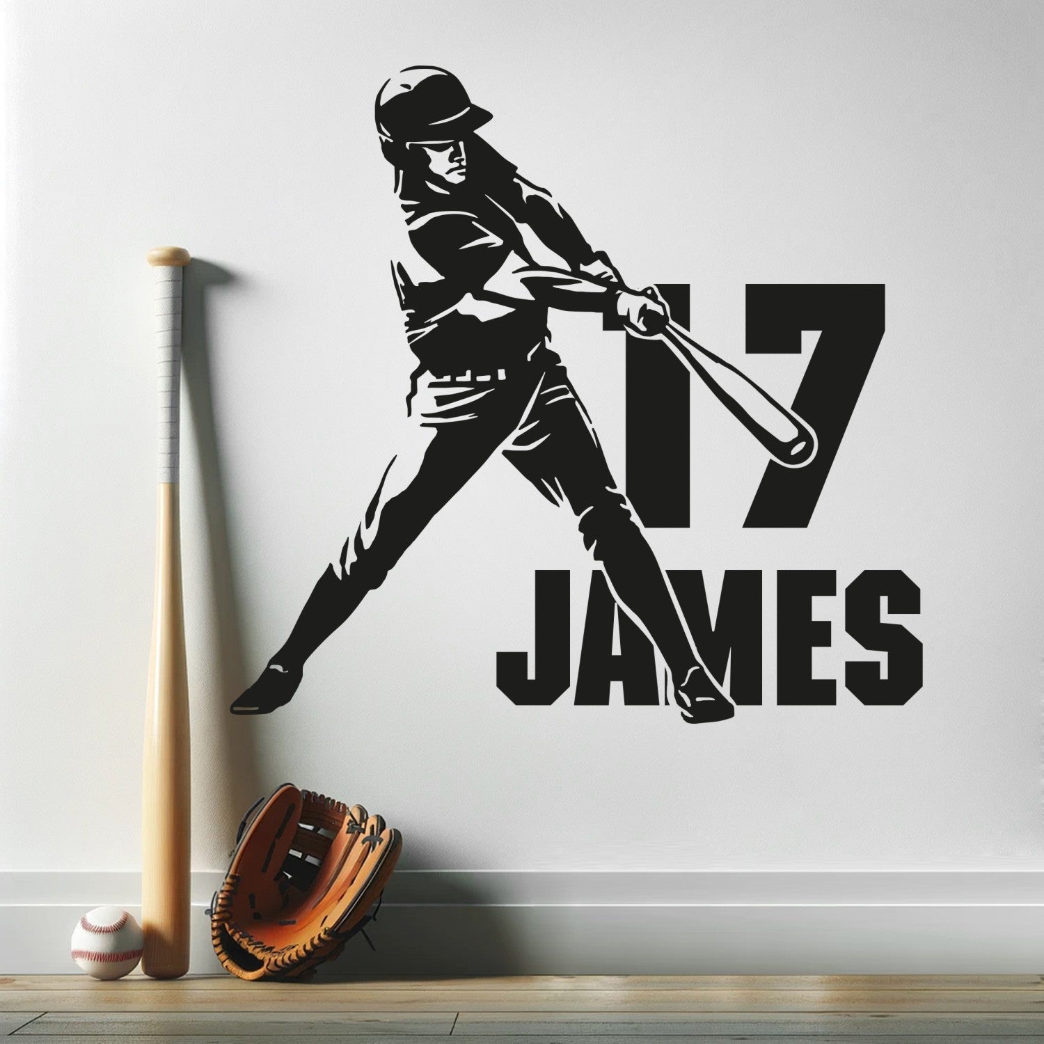 Baseball Decals for Boys Room - Baseball Large Wall Decal - Personalize Wall Stickers for Bedroom - Baseball Wall Decal Personalized - Custom Baseball Name Decal