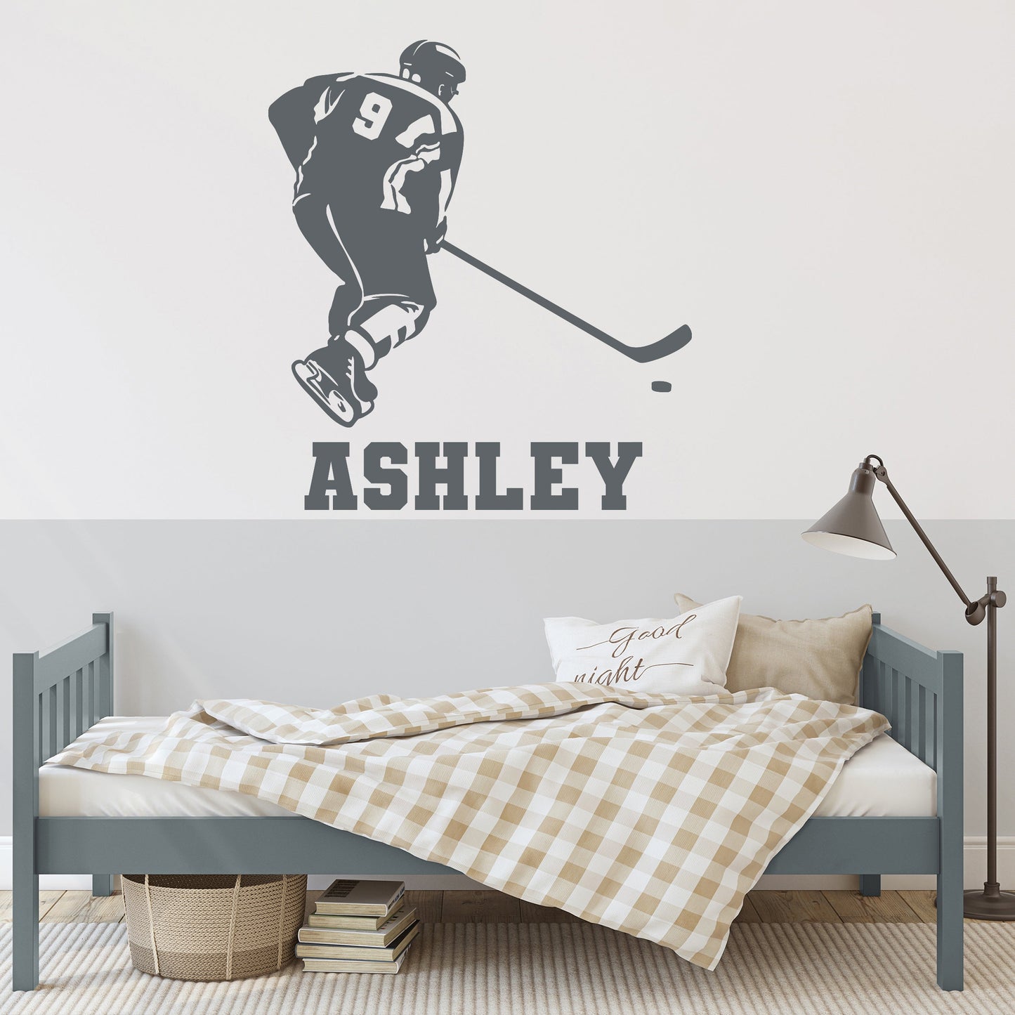 Personalized Hockey wall Decals - Personalized Decals for Hockey Fans, Hockey Wall Clings, and Hockey Room Decor - Hockey Wall Stickers