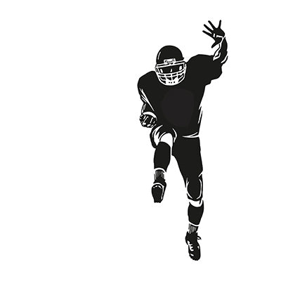 Vinyl Wall Decal Featuring Personalized Football Player and Ball