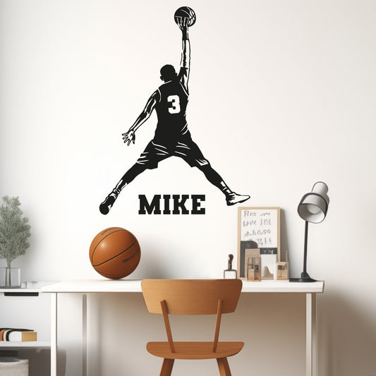 Basketball Sports Wall Decals - Custom Name Stickers for Boys Room - Personalized Basketball Player Decor - Basketball Wall Decals - Basketball Decals for Boys Room
