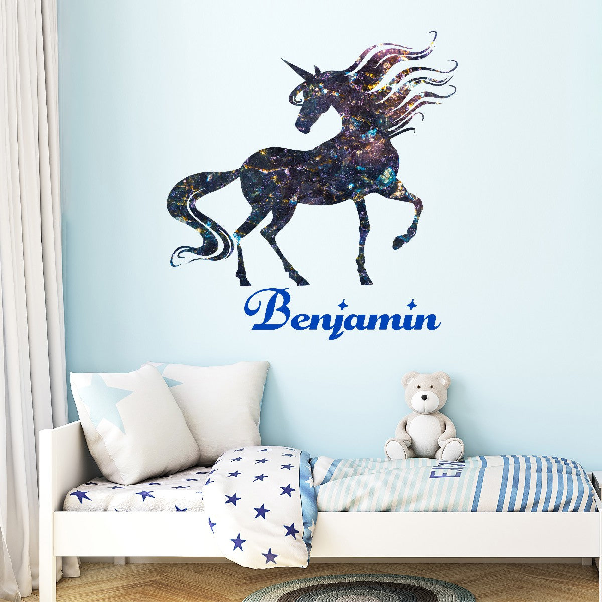 Magical Unicorn Wall Stickers - Customizable Vinyl Decals for a Cute and Huge Unicorn-themed Room Design - Custom Unicorn Wall Decal