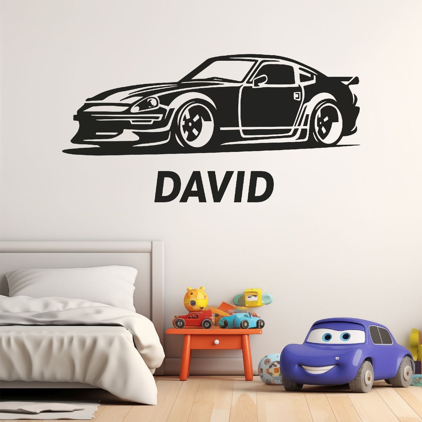 Racing Car Wall Decals - Boys Room Wall Stickers - Car Wall Stickers for Boys Room - Nascar Stickers and Decals - Race Car Decor with Name