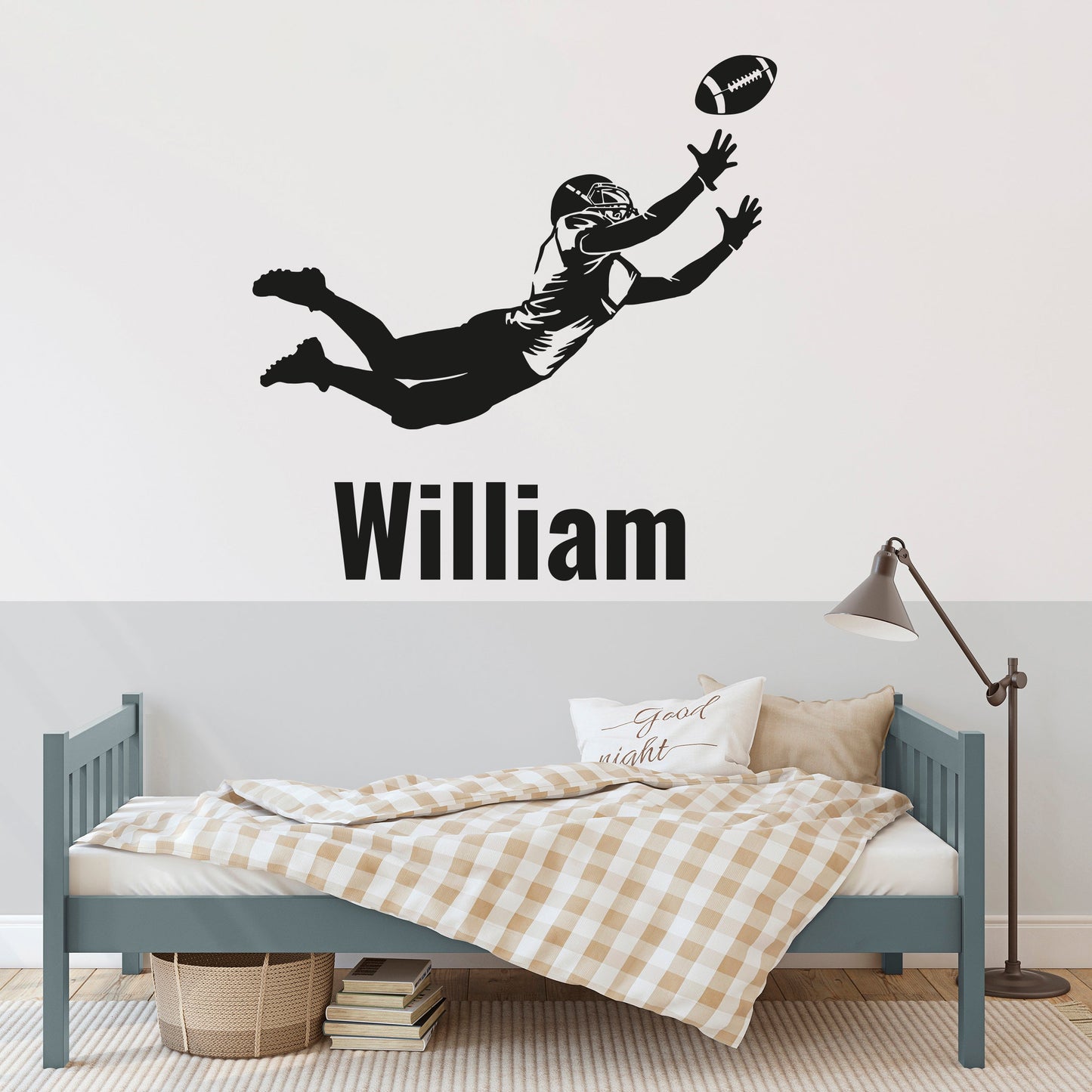 Ball, Personalized Name, and Football Player Room Design