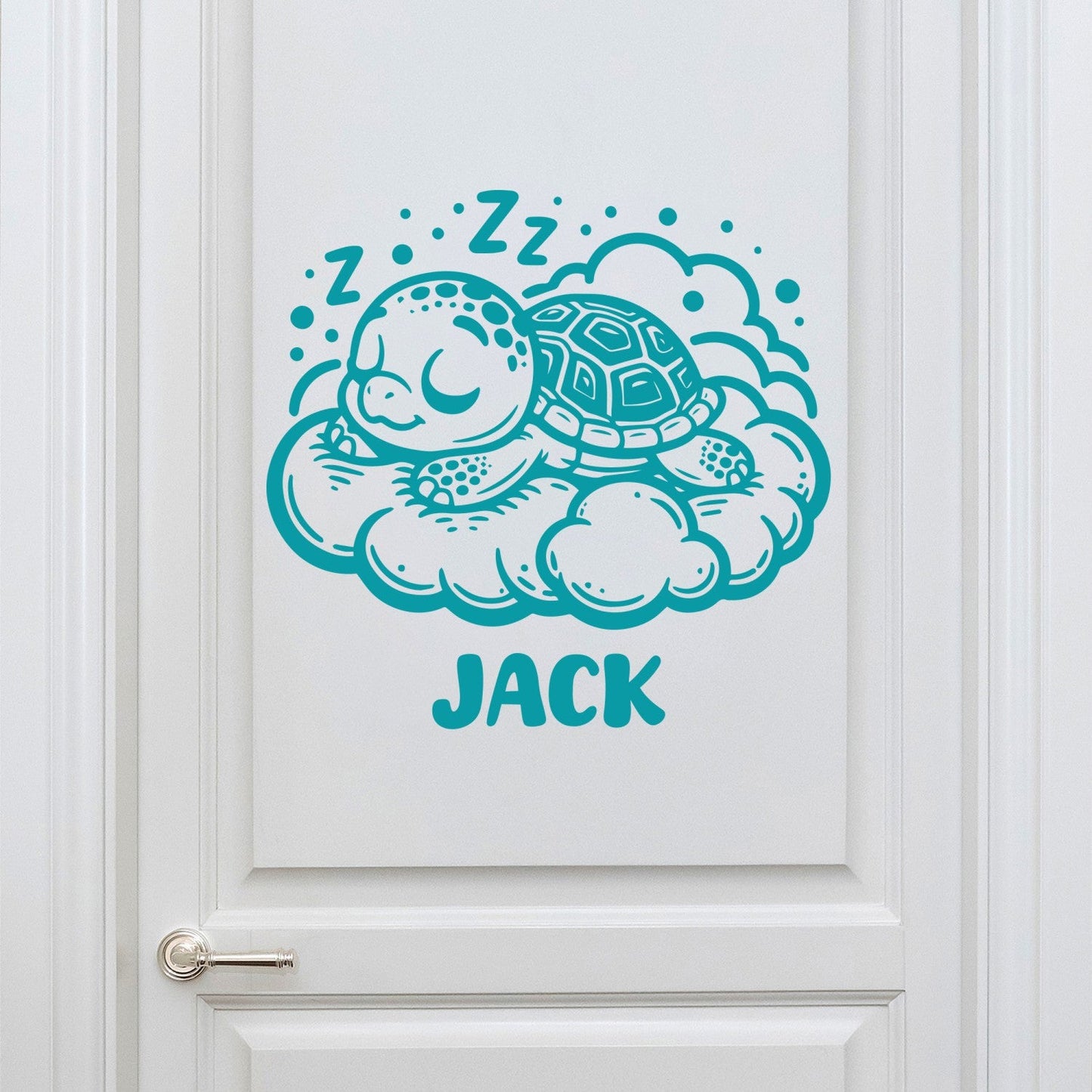 Sea Turtle Wall Stickers - Custom Name Wall Decal - Sea Turtle Vinyl Decal - Personalized Nursery Wall Stickers - Custom Name Decal with Cute Animals Design 01