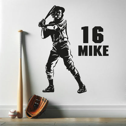 Custom Name Baseball Wall Decal - Boy Name Wall Decal - Baseball Bedroom Sticker - Baseball Name Tag Stickers - Baseball Wall Stickers