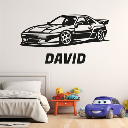 Racing Name Wall Decal - Race Car Wall Sticker - Boys Room Decor - Personalized Racing Decals - Race Car Wall Decals for Boys Room