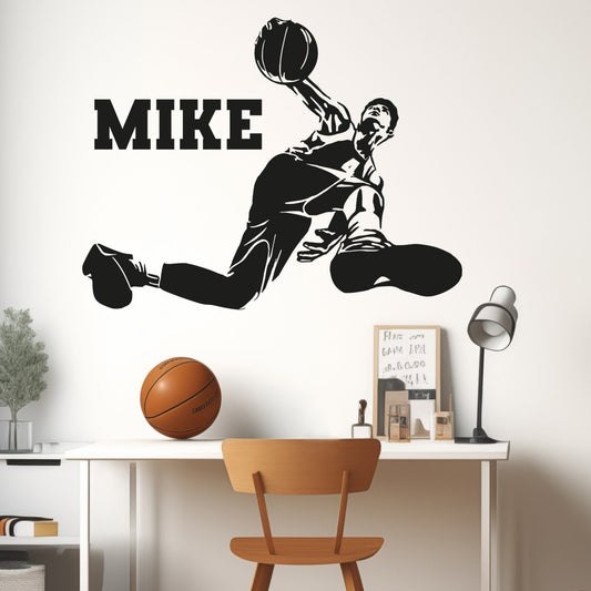 Personalized Basketball Room Stickers - Custom Basketball Wall Decals - Boys Basketball Bedroom Decor - Basketball Wall Stickers - Basketball Room Stickers