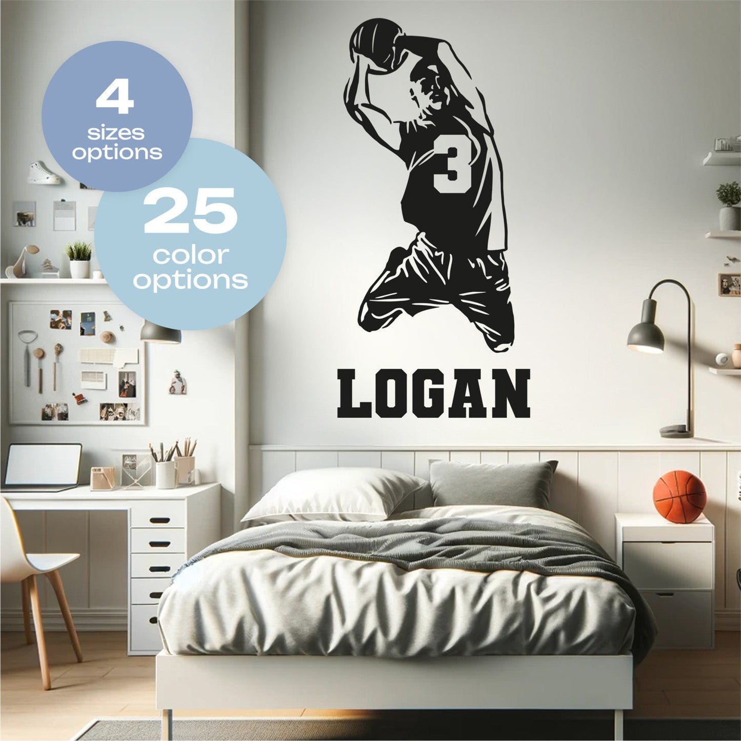 Boys Room Basketball Decals