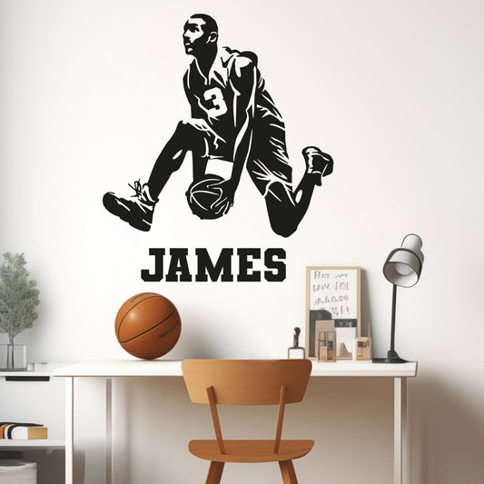 Personalized Basketball Player Decal - Custom Basketball Player Wall Stickers - Personalized Basketball Decal for Boys Room - Basketball Decor for Boys Room