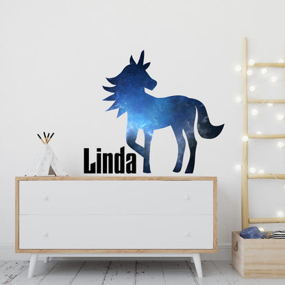 Unicorn Personalized Wall Decal - Magical Unicorn Wall Stickers with Kid's Name -  Cute Unicorn Wall Decal for Enchanting Room Decor