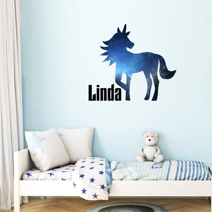 Unicorn Personalized Wall Decal - Magical Unicorn Wall Stickers with Kid's Name -  Cute Unicorn Wall Decal for Enchanting Room Decor