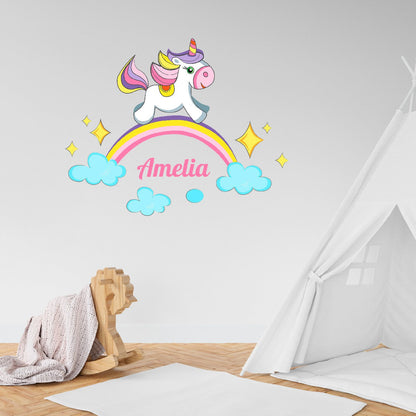 Personalized Unicorn Wall Decals - Customize Your Child's room with Custom Colored Unicorn Designs - Decor your Nursery with Cute Unicorn Sticker Wall Decal