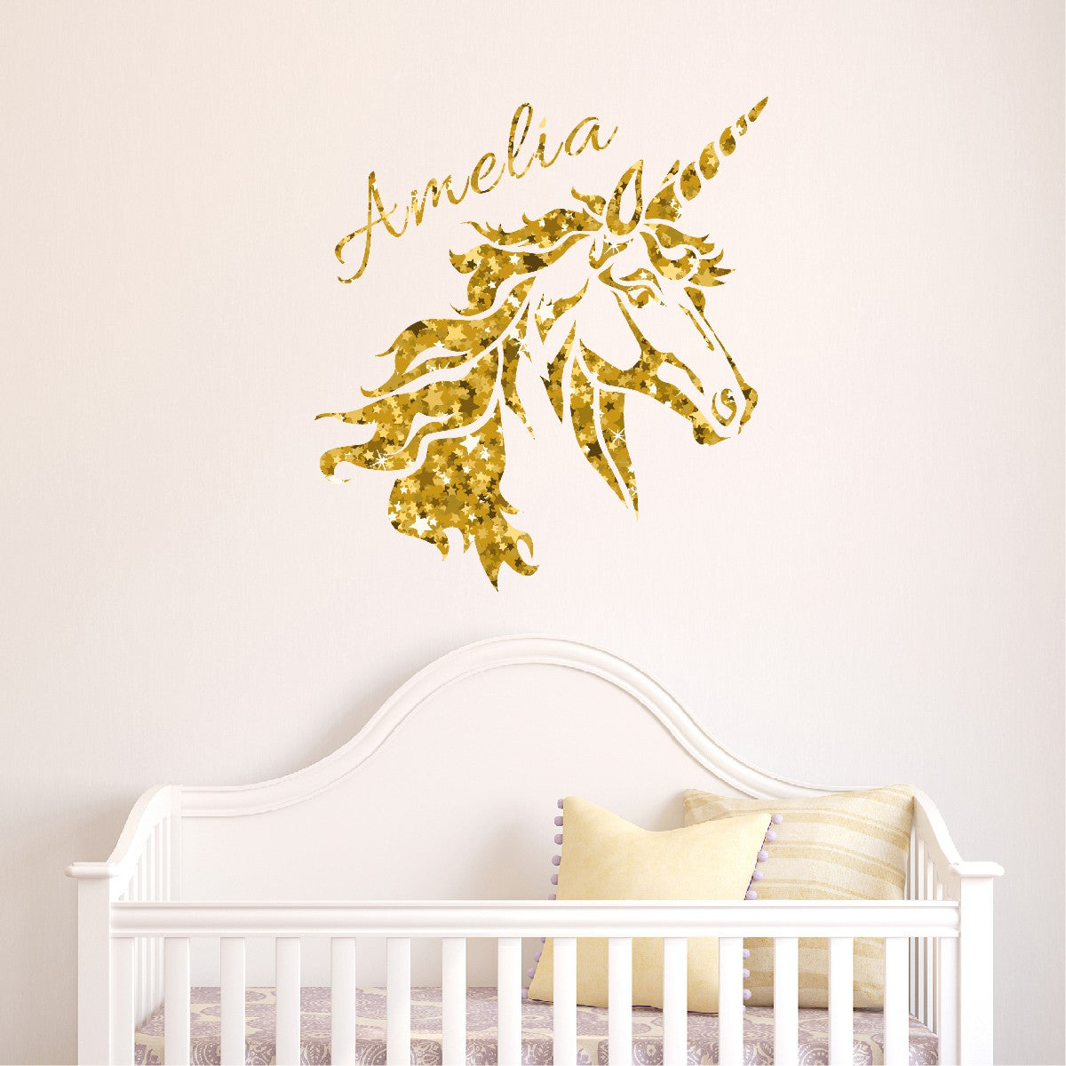 Unicorn Name Wall Decal - Transform Spaces with Personalized Magical Unicorn Stickers with Name  - Adorable Unicorn Wall Sticker for Kid's Room