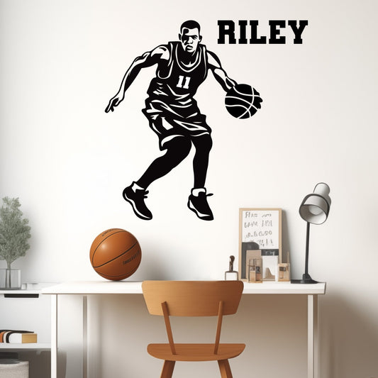Basketball Room Stickers - Basketball Decor for Boys Room - Basketball Wall Stickers with Name - Wall Stickers Bedroom Basketball