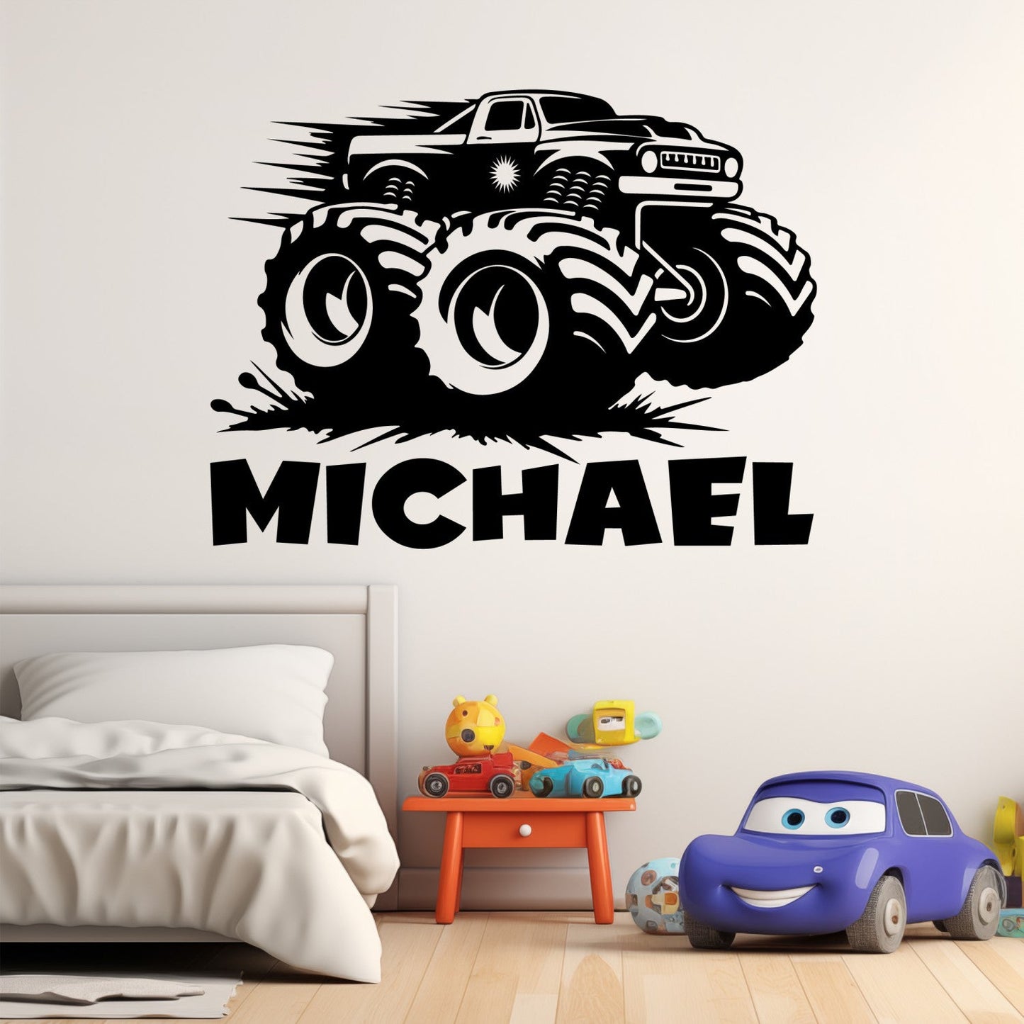 Monster Truck Wall Stickers - large monster truck wall stickers - Monster Jam Wall Decals for Boys Room - Car Wall Decals for Boys Room