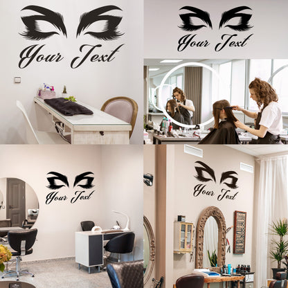 Beauty Wall Decals - Bedroom Wall Decal - Eyelash Eyebrow Wall Sticker - Makeup Decals for Walls - Make Up Wall Stickers - Eyelash Wall Decals