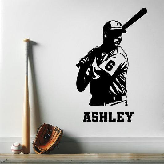 Personalized Baseball Sticker for Wall - Personalized Baseball Wall Decal - Baseball Name Wall Decal - Custom Name Baseball Wall Decal