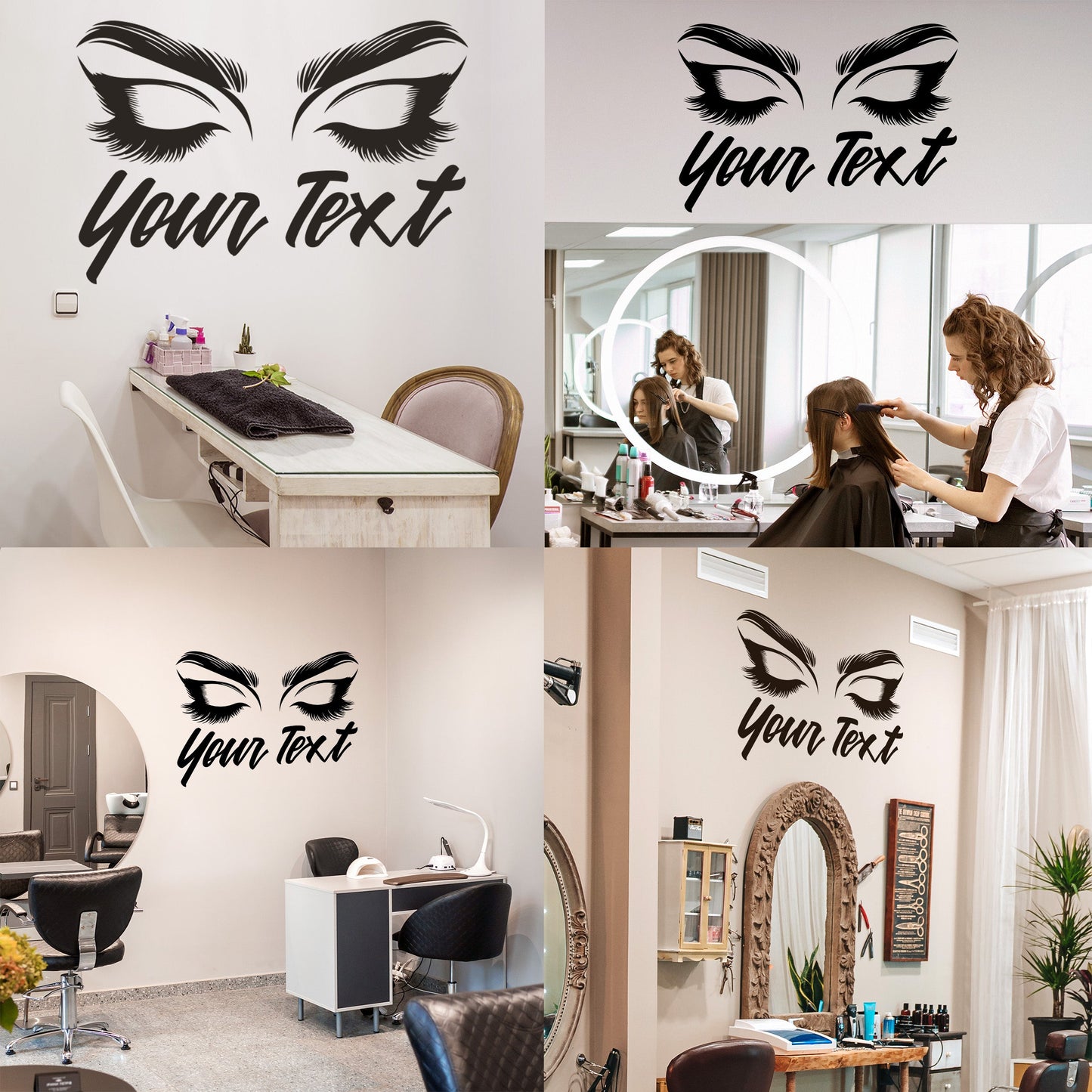 Eye Lash Wall Decal - Make Up Wall Stickers - Eyelash Wall Decals Salon - Make Up Wall Decals - Bedroom Wall Decal - Makeup Decals for Walls