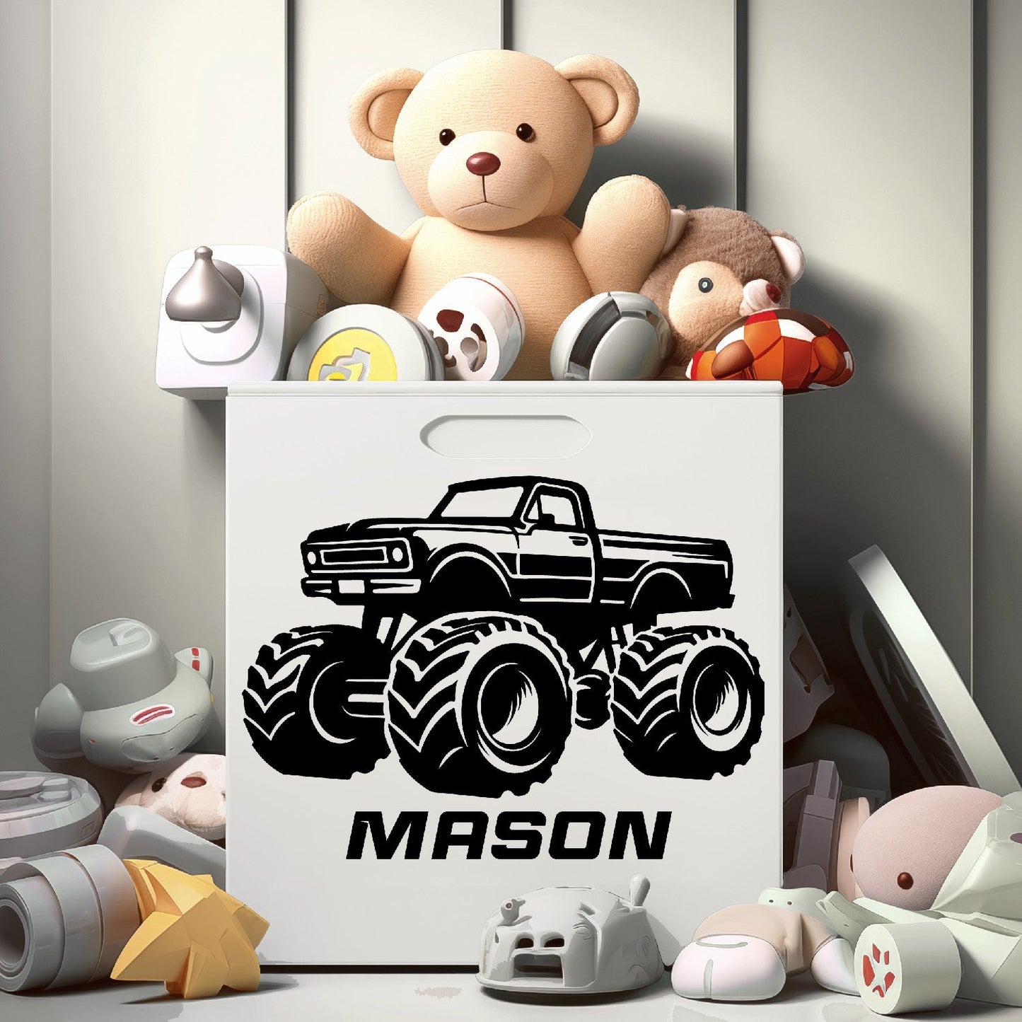 Monster Truck Room Decor for Boys - Toddler Boy Wall Monster Truck Decals - Monster Truck Room Decor for Boys