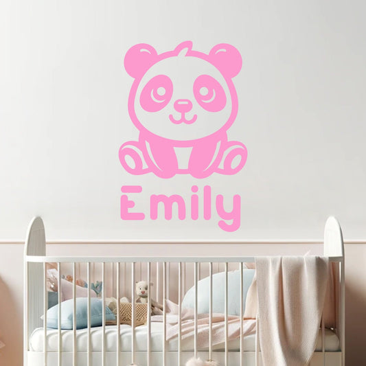 Animal Wall Decals - Personalized Animal Nursery Wall Stickers - Baby Room Wall Decals Name - Nursery Wall Decal - Panda Wall Stickers