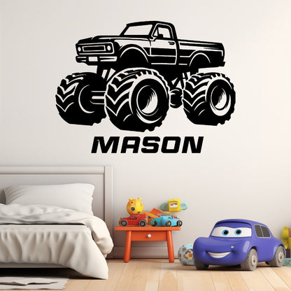 Monster Truck Room Decor for Boys - Toddler Boy Wall Monster Truck Decals - Monster Truck Room Decor for Boys