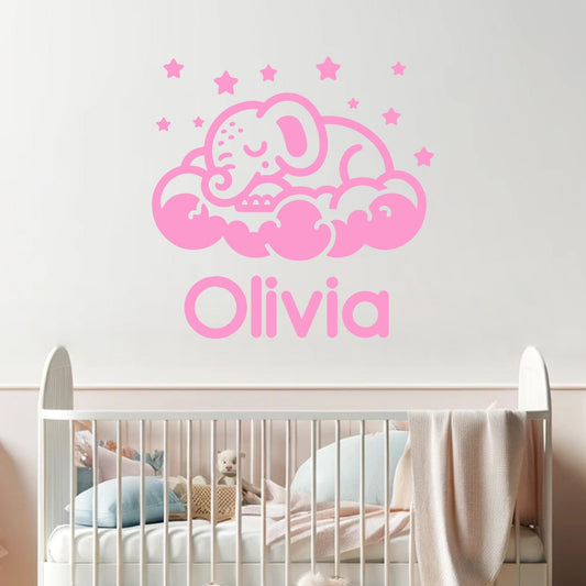 Panda Wall Decal - Custom Name Wall Decals for Kids - Personalized Animal Nursery Wall Stickers - Panda Wall Stickers for Kids Room 