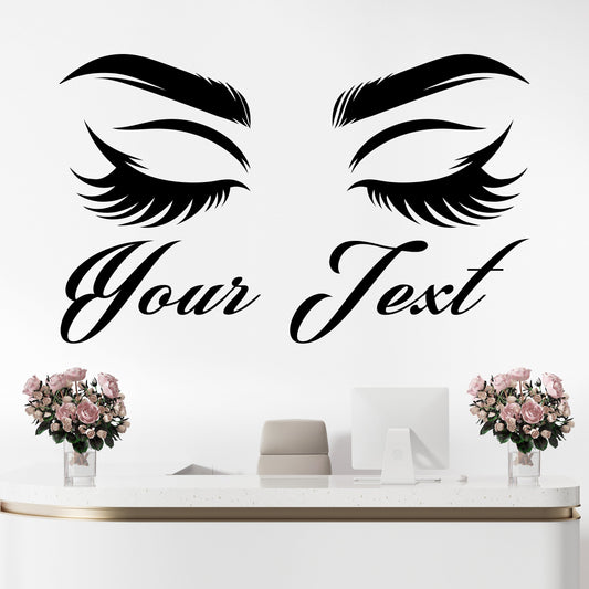 Eye Wall Sticker - Make Up Wall Stickers - Lash Decorations for Studio - Eyelash Wall Decal Stickers - Make Up Wall Decals - Eyelash Window Decal