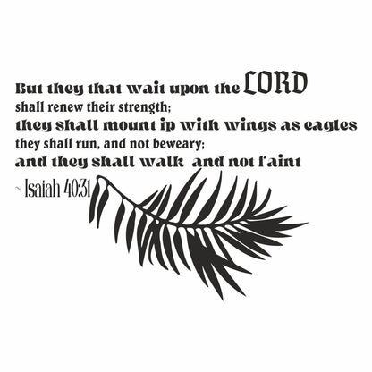 God Wall Decal quote Sign with  - Religious Wall Decals For Living Room with Drawing - Wall Decal God Verse Sign with Palm Painting