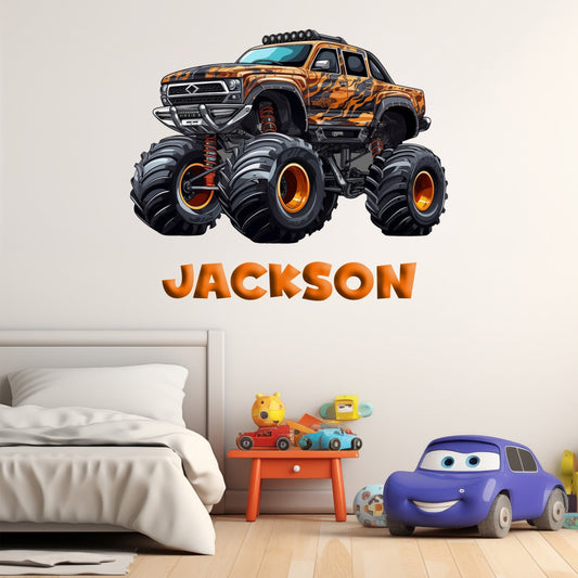 Monster Truck Decal - Monster Truck Fathead - Colored Decals Monster Cars - Car Wall Stickers for Boys Room - Monster Jam Wall Decals for Kids Rooms