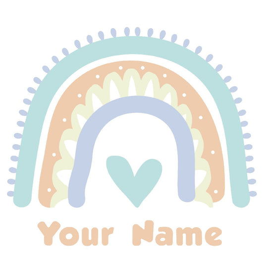 Personalized Boho Rainbow Wall Stickers - Boho Decal for Nursery and Kids Room Decor - Boho Rainbow Decorations with Custom Name