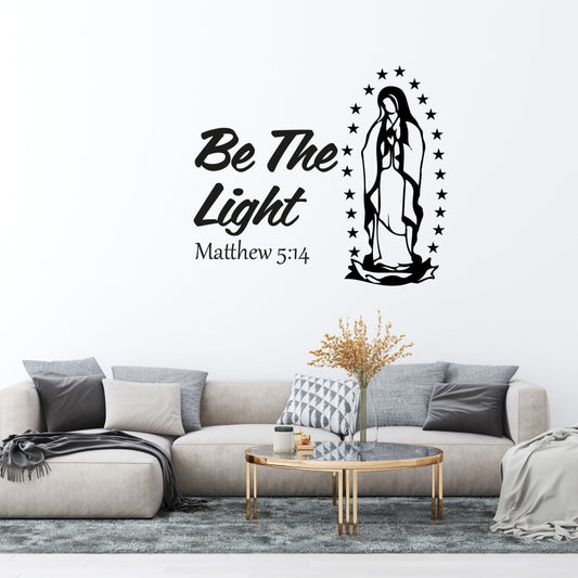 Bible Verses Wall Decor Stickers with Holy Madonna Figure - Vinyl Wall Decal Bible Verse with Holy Mother Drawing - Wall Decals Scripture Verses with Holy Figure