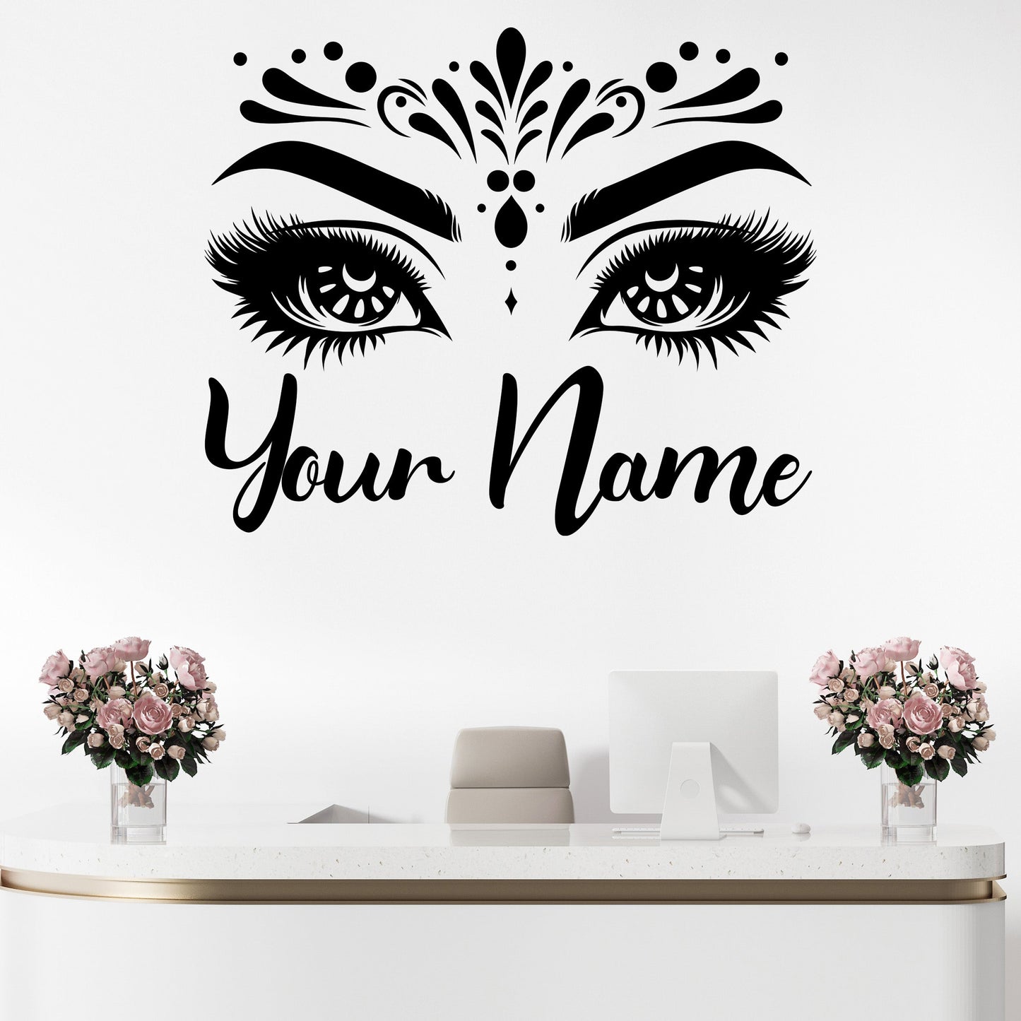 Eyelashes Decals for Walls - Eyelash Wall Decals - Beauty Wall Decals - Eyelash Wall Decal Stickers - Eyelash Eyebrow Wall Sticker