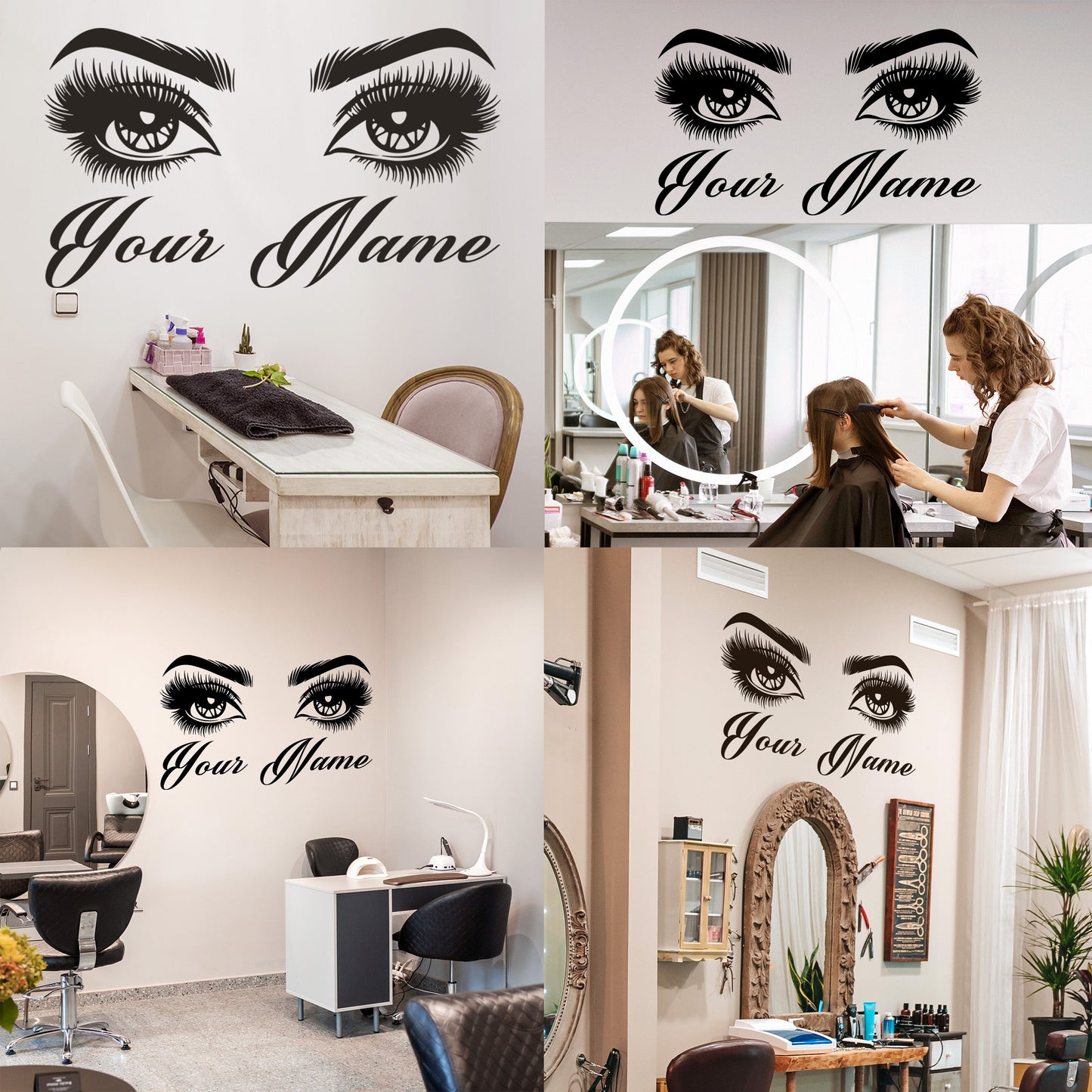 Eyelash Wall Decor Sticker - Eyelash Wall Decals - Eyelash Window Decal - Beauty Wall Stickers - Make Up Wall Stickers - Make Up Wall Decals