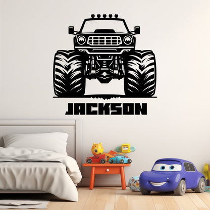 Monster Truck Wall Stickers for Boys Room - Monster Truck Wall Art - Monster Truck Decor for Boys Room - Cars Wall Decals for Boys Room