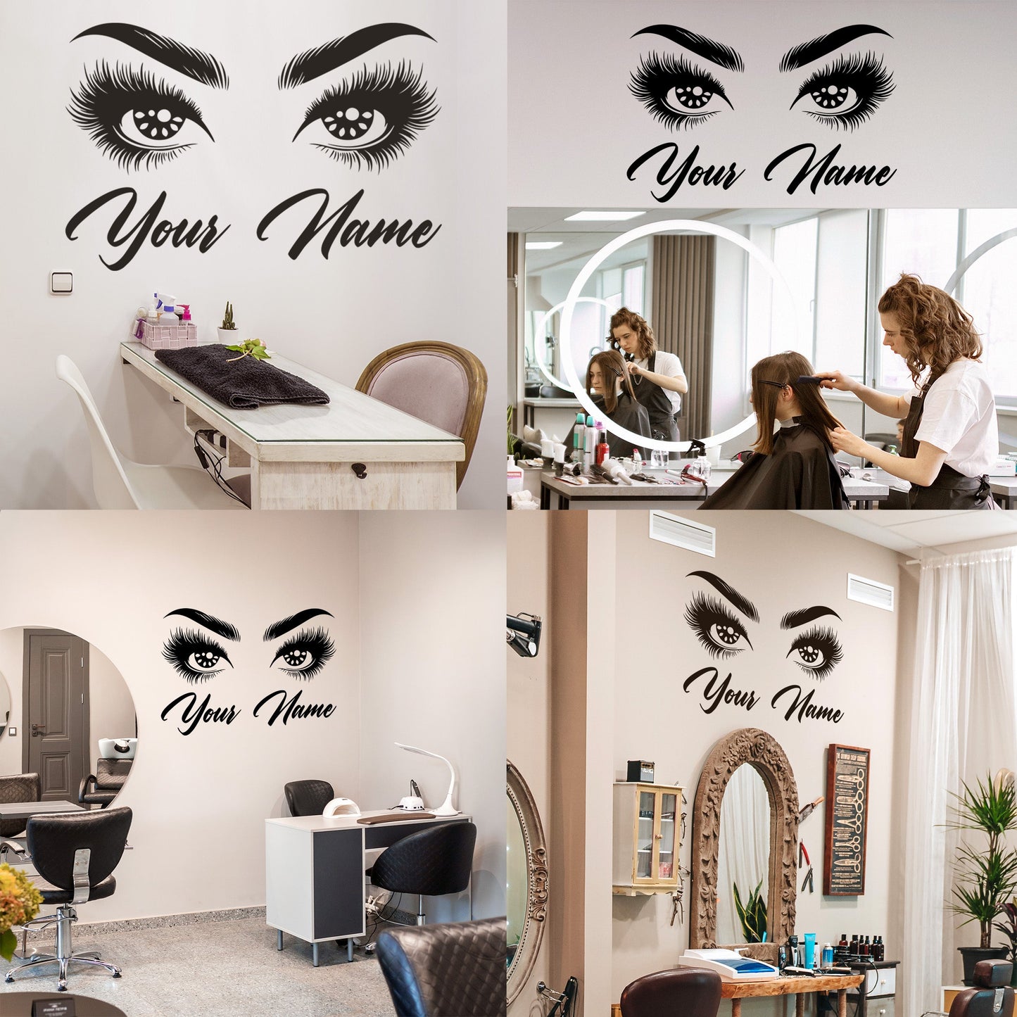 Eyebrow Wall Decal - Eyelash Wall Decals - Bedroom Wall Decal - Make Up Wall Decals - Eyelash Wall Decals Salon - Eyelash Eyebrow Wall Sticker