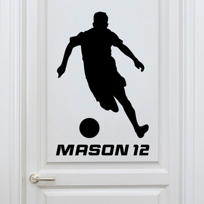 Soccer Player Wall Decal - Wall Soccer Decal - Wall Decal Soccer Players - Large Soccer Player Wall Decal - Custom Soccer Name Wall Decal