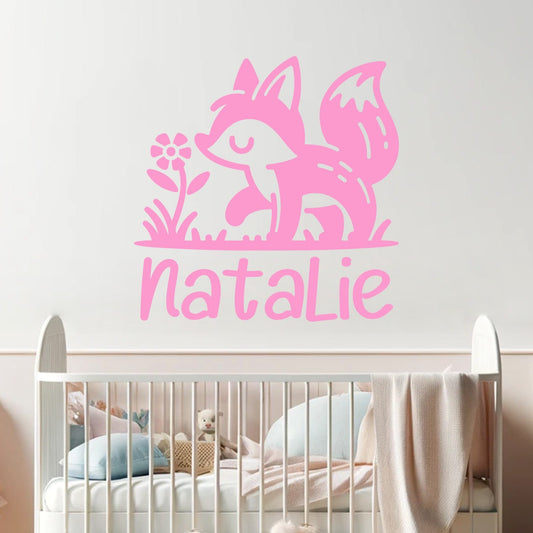 Animal Wall Decals - Personalized Animal Wall Stickers for Nursery Room - Customizable Baby Name Decals and Forest Animal Decor  - Squirrel Wall Decals