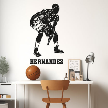 Custom Basketball Decals for Walls - Basketball Decorations for Bedroom - Custom Basketball Wall Decal - Custom Name Basketball Wall Decals