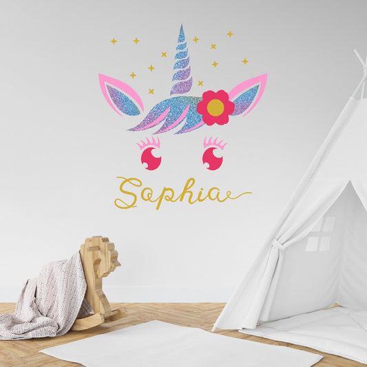 Custom Unicorn Wall Decals For Girls - Colored Personalized Vinyl Stickers - Inspire Magic and Wonder in Your Child's Room with Unicorn Wall Vinyl