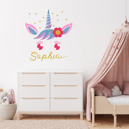 Custom Unicorn Wall Decals For Girls - Colored Personalized Vinyl Stickers - Inspire Magic and Wonder in Your Child's Room with Unicorn Wall Vinyl