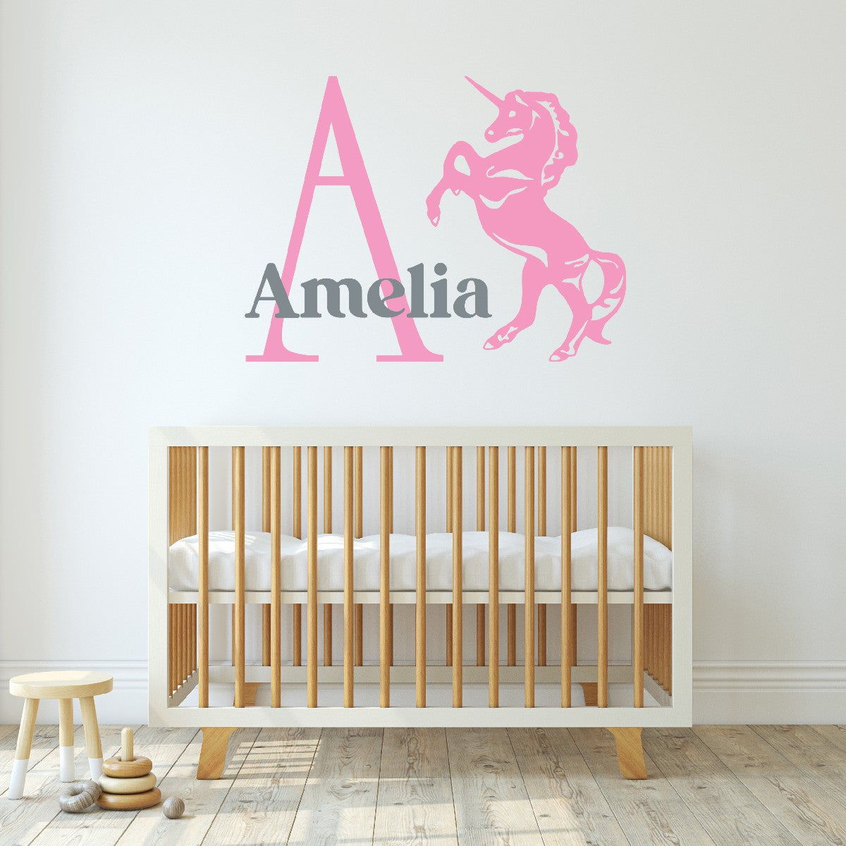 Customize Unicorn Monogram Wall Decals - Personalized Vinyl Stickers Featuring Custom Name - Custom Unicorn Decal Designs for a Magical Look